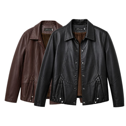 [COMPRÁ 1 Y LLEVÁ 2] Campera Valentina de Cuero Legítimo con Interior Forrado + Neceser Organizador de Regalo