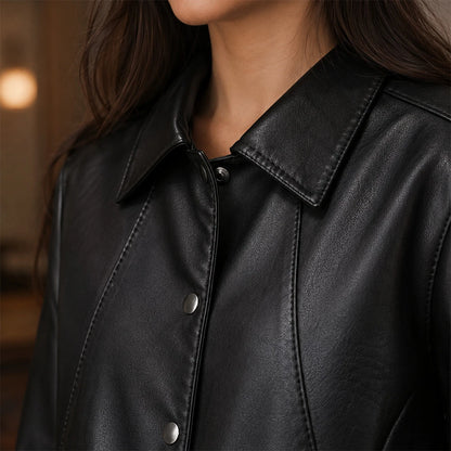 [COMPRÁ 1 Y LLEVÁ 2] Campera Valentina de Cuero Legítimo con Interior Forrado + Neceser Organizador de Regalo