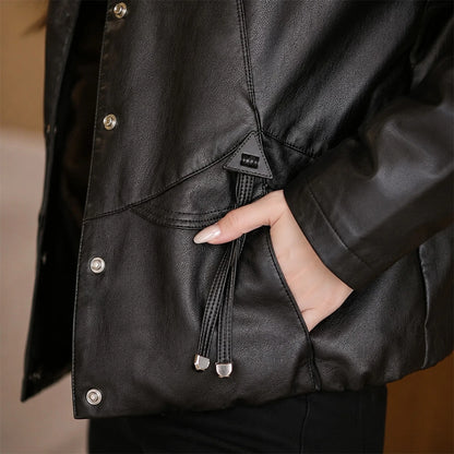 [COMPRÁ 1 Y LLEVÁ 2] Campera Valentina de Cuero Legítimo con Interior Forrado + Neceser Organizador de Regalo
