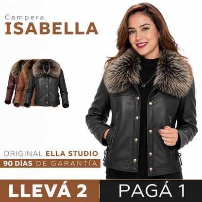 [COMPRÁ 1 Y LLEVÁ 2] Campera Isabella de Cuero Legítimo y Lana con Interior Forrado + Neceser Organizador de Regalo