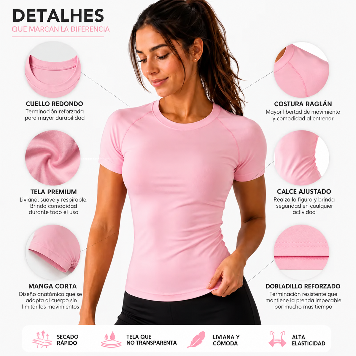 [COMPRÁ 2 Y LLEVÁ 4] Remera de Manga Corta en Tejido Acanalado Premium + Neceser Organizador de Regalo