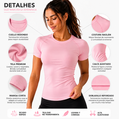 [COMPRÁ 2 Y LLEVÁ 4] Remera de Manga Corta en Tejido Acanalado Premium + Neceser Organizador de Regalo