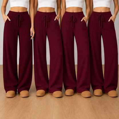 [COMPRÁ 2 Y LLEVÁ 4] Pantalón de Mujer de Tiro Alto en Tela Acanalada con Elastano + Neceser Organizador de Regalo
